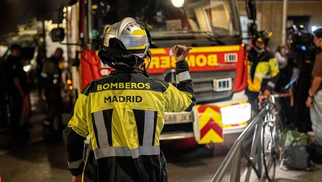 Bomberos de Madrid en accidente laboral